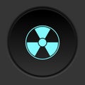 Round button icon, Radiation, danger, sign. Button banner round, badge interface for application illustration