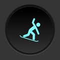 Round button icon Snowboard. Button banner round badge interface for application illustration