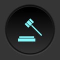 Round button icon Trial hammer. Button banner round badge interface for application illustration