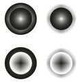 Round button icons. Abstract gradient fill. Black circle Vector. Modern glossy element set. Royalty Free Stock Photo