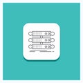 Round Button for server, structure, rack, database, data Line icon Turquoise Background Royalty Free Stock Photo