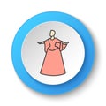 Round button for web icon, Actress, theater, woman. Button banner round, badge interface for application illustration