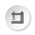 Round button for web icon, assemble line, industrial robot. Button banner round, badge interface for application illustration
