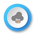 Round button for web icon. Backup, cloud, files. Button banner round, badge interface for application illustration