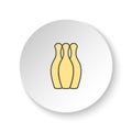 Round button for web icon, Bowling. Button banner round, badge interface for application illustration Royalty Free Stock Photo