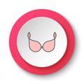 Round button for web icon, Bra female wear. Button banner round, badge interface for application illustration