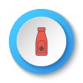 Round button for web icon, catsup, ketchup. Button banner round, badge interface for application illustration