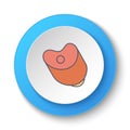 Round button for web icon, chicken, chicken piece. Button banner round, badge interface for application illustration