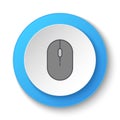 Round button for web icon. Click, hardware, mouse. Button banner round, badge interface for application illustration