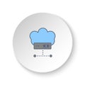 Round button for web icon, cloud, computing. Button banner round, badge interface for application illustration Royalty Free Stock Photo