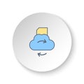 Round button for web icon, cloud, folder, sync. Button banner round, badge interface for application illustration Royalty Free Stock Photo