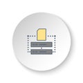 Round button for web icon, database, folder. Button banner round, badge interface for application illustration Royalty Free Stock Photo