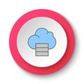 Round button for web icon, Database server cloud computing. Button banner round, badge interface for application illustration Royalty Free Stock Photo