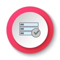 Round button for web icon, Database server vote yes. Button banner round, badge interface for application illustration Royalty Free Stock Photo