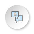 Round button for web icon, dialog, finance, talk, chat. Button banner round, badge interface for application illustration