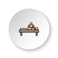 Round button for web icon, Diseases, massage, therapy. Button banner round, badge interface for application illustration