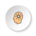 Round button for web icon, Diseases, patient, brain, thoughts. Button banner round, badge interface for application illustration