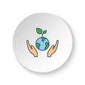 Round button for web icon, eco, energy, earth, plants. Button banner round, badge interface for application illustration Royalty Free Stock Photo