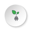 Round button for web icon, ecology and environment. Button banner round, badge interface for application illustration Royalty Free Stock Photo