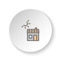 Round button for web icon, ecology, house, panel, solar. Button banner round, badge interface for application illustration Royalty Free Stock Photo