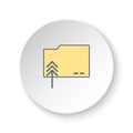 Round button for web icon, folder. Button banner round, badge interface for application illustration Royalty Free Stock Photo