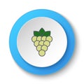 Round button for web icon, grapes. Button banner round, badge interface for application illustration