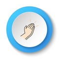 Round button for web icon, Hand applause. Button banner round, badge interface for application illustration