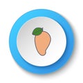 Round button for web icon, mango. Button banner round, badge interface for application illustration