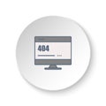 Round button for web icon, monitor, site, 404, error. Button banner round, badge interface for application illustration Royalty Free Stock Photo