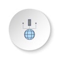 Round button for web icon, network, database. Button banner round, badge interface for application illustration Royalty Free Stock Photo