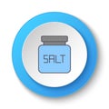 Round button for web icon, salt, bottle. Button banner round, badge interface for application illustration