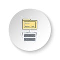 Round button for web icon, server, folder, database. Button banner round, badge interface for application illustration Royalty Free Stock Photo