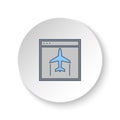 Round button for web icon, site, aircraft. Button banner round, badge interface for application illustration