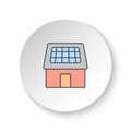 Round button for web icon, solar, home, charger. Button banner round, badge interface for application illustration Royalty Free Stock Photo