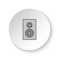 Round button for web icon, Speaker. Button banner round, badge interface for application illustration