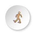 Round button for web icon, Walking with snowshoes. Button banner round, badge interface for application illustration Royalty Free Stock Photo