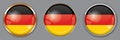 Round buttons with flag of Germany on transparent background Royalty Free Stock Photo