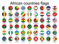 Round buttons with flags of Africa Royalty Free Stock Photo