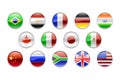 Round buttons set-flags (G14) Royalty Free Stock Photo