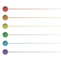 Round buttons strip list of paint underline column isolated on white background Vector Rainbow pattern.