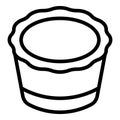 Round cake bakeware icon outline vector. Baking ovenproof mold