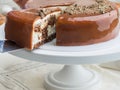 Round cake with chocolate Royalty Free Stock Photo