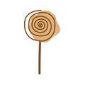 Round candy lollipop on a white background Royalty Free Stock Photo