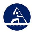 Round Canoe Sprint pictogram, new sport icon in blue circle