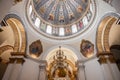 Round ceiling in a Catholic church with painting Royalty Free Stock Photo