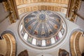 Round ceiling in a Catholic church with painting Royalty Free Stock Photo