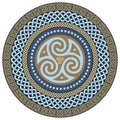 Round Celtic Design. Ancient Celtic magic mandala Royalty Free Stock Photo