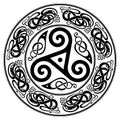 Round Celtic Design, triskele and celtic pattern Royalty Free Stock Photo