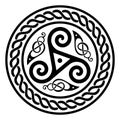 Round Celtic Design, triskele and celtic pattern