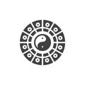 Round chinese calendar vector icon